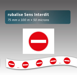 Rubalise plastique sens interdit 75mm*100m
